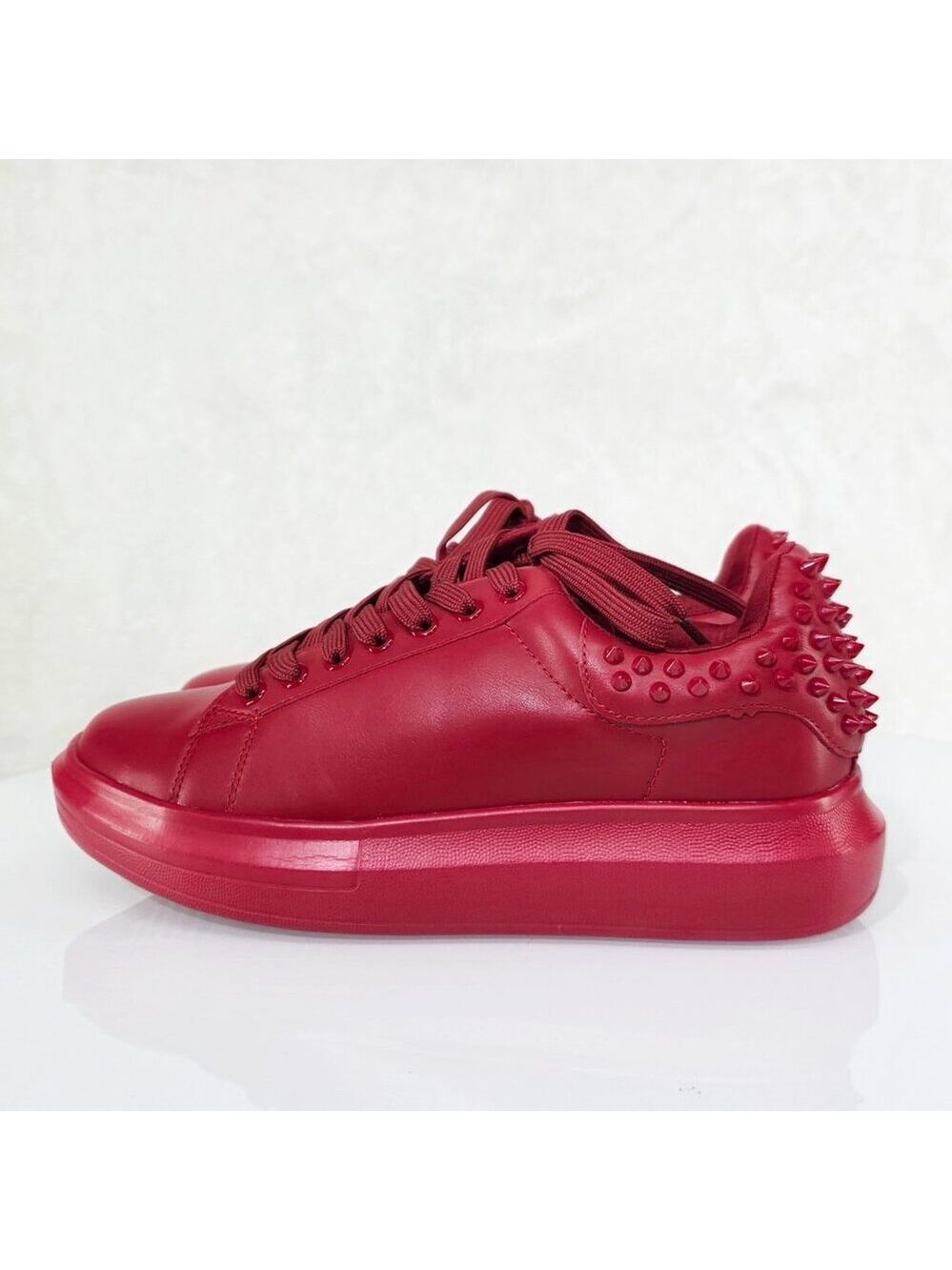 Mens Light Weight Spiked Sneakers Red Prince - Picture 4 of 8